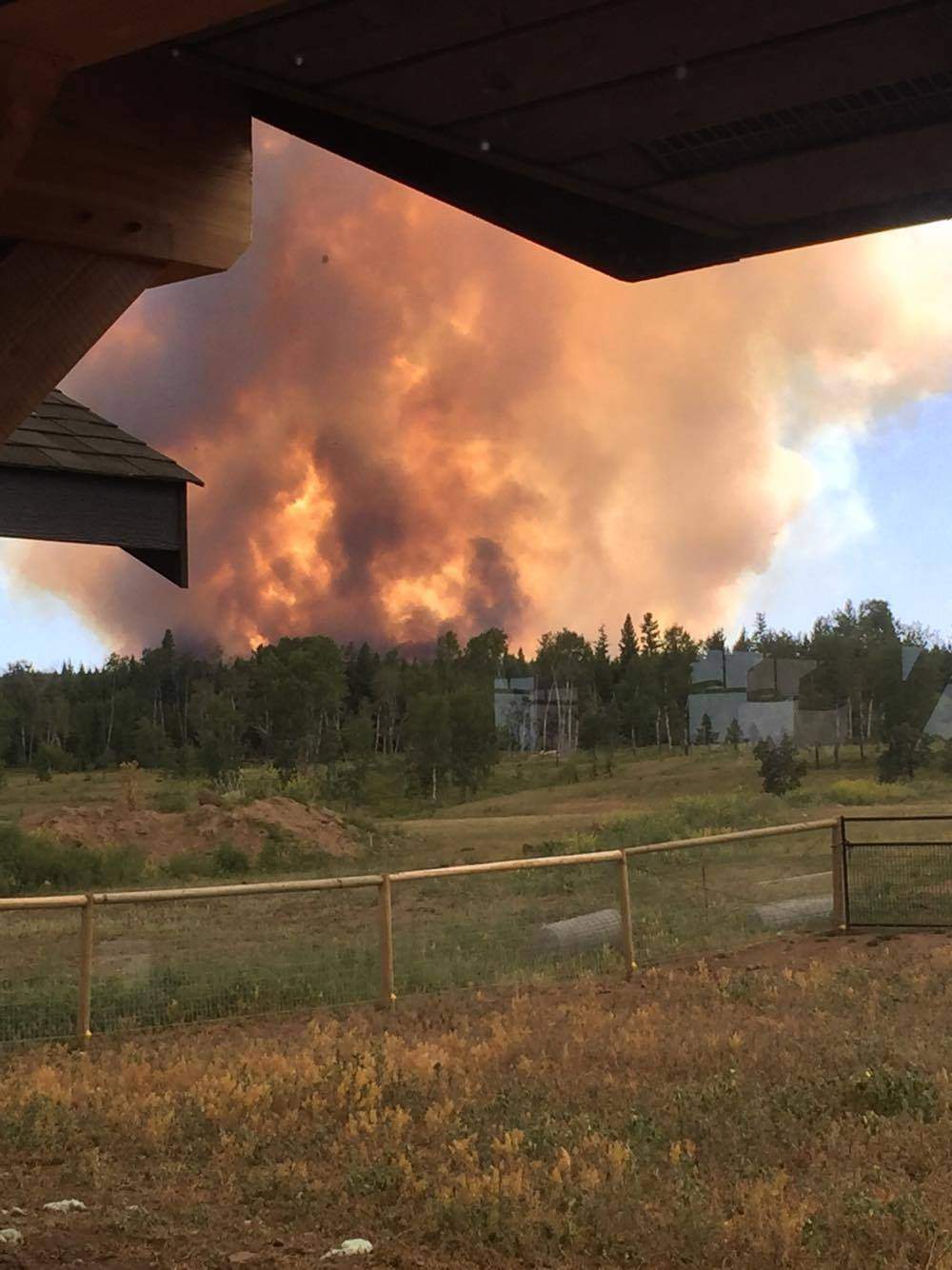 Fire burning near 100 Mile House.