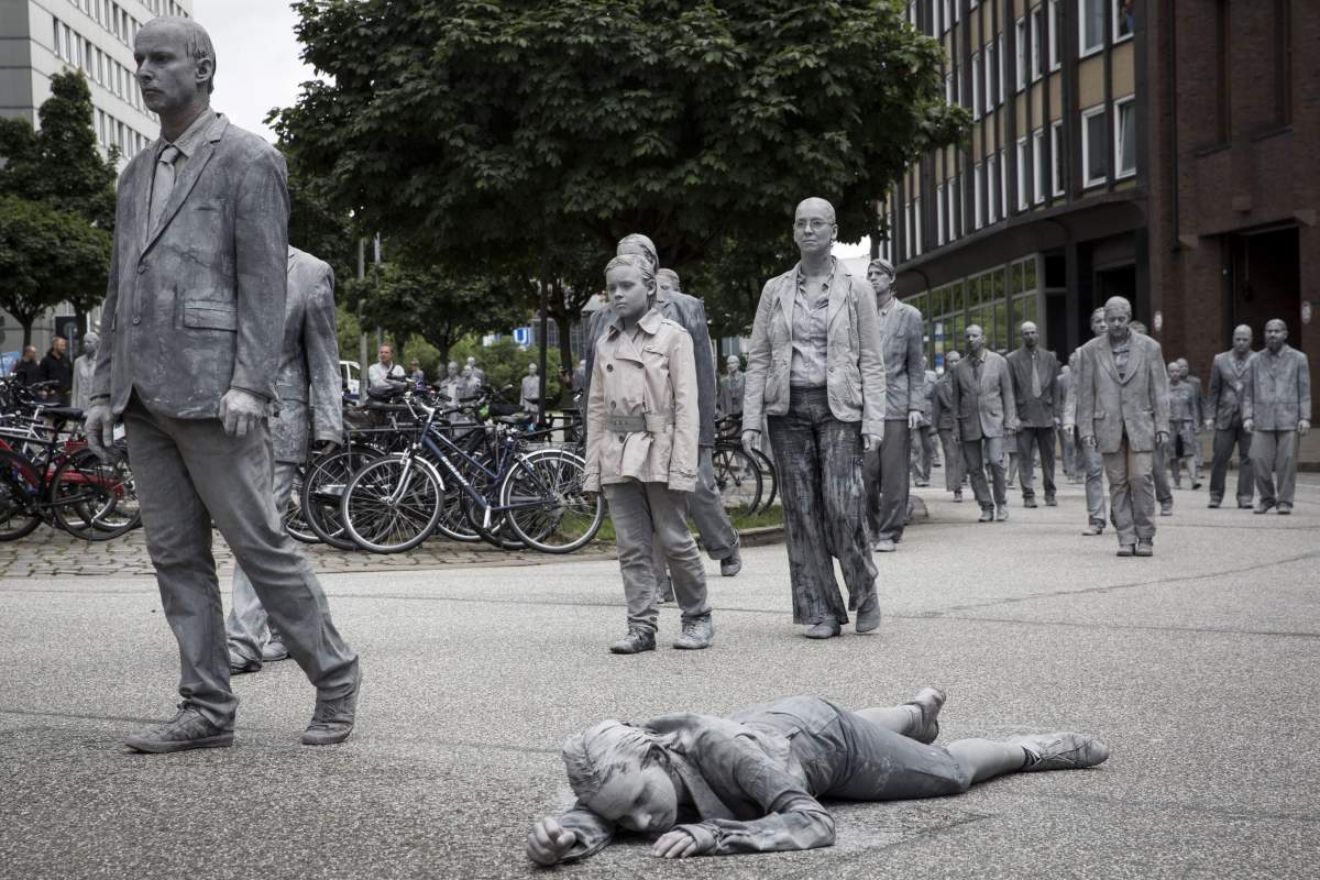 Performative art action ‘1000 Gestalten’ – Zombie WalkG20 summit preparations, Hamburg, Germany – 05 Jul 2017