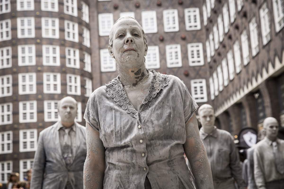 Performative art action ‘1000 Gestalten’ – Zombie WalkG20 summit preparations, Hamburg, Germany – 05 Jul 2017