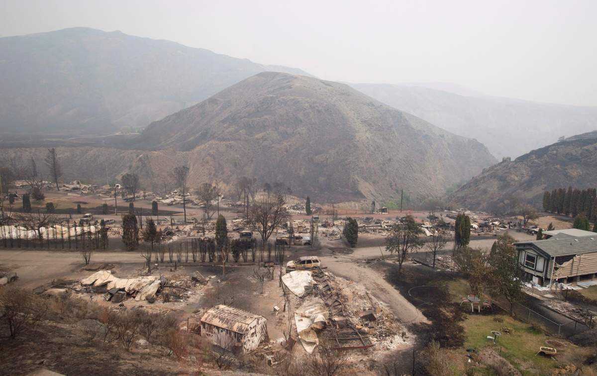 The area of Boston Flats, B.C. is pictured Tuesday, July 11, 2017 after a wildfire ripped through the area earlier in the week. THE CANADIAN PRESS/Jonathan Hayward