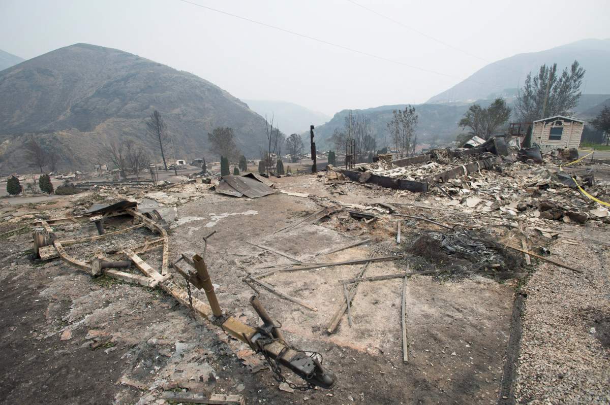 The area of Boston Flats, B.C. is pictured Tuesday, July 11, 2017 after a wildfire ripped through the area earlier in the week. THE CANADIAN PRESS/Jonathan Hayward