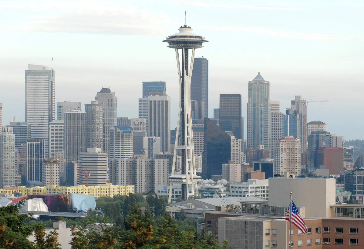 The skyline of downtown Seattle, Wash. 