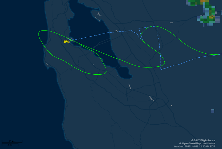 The Air Canada flight, AC759, from Toronto almost landed on on the taxiway instead of a runway. Once warned about the mistake, the pilots had to pull up and go around.