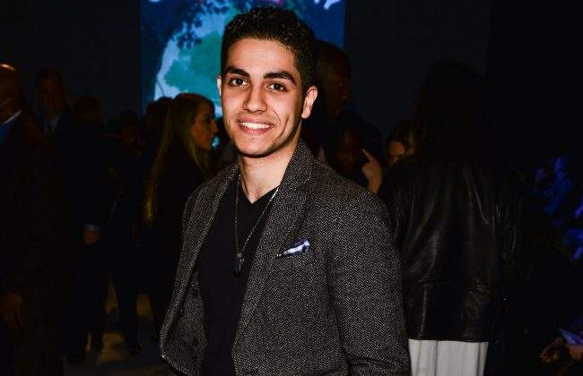 Mena Massoud attends World MasterCard Fashion Week Fall 2015 Collections Day 3 at David Pecaut Square in Toronto, March 25, 2015.
