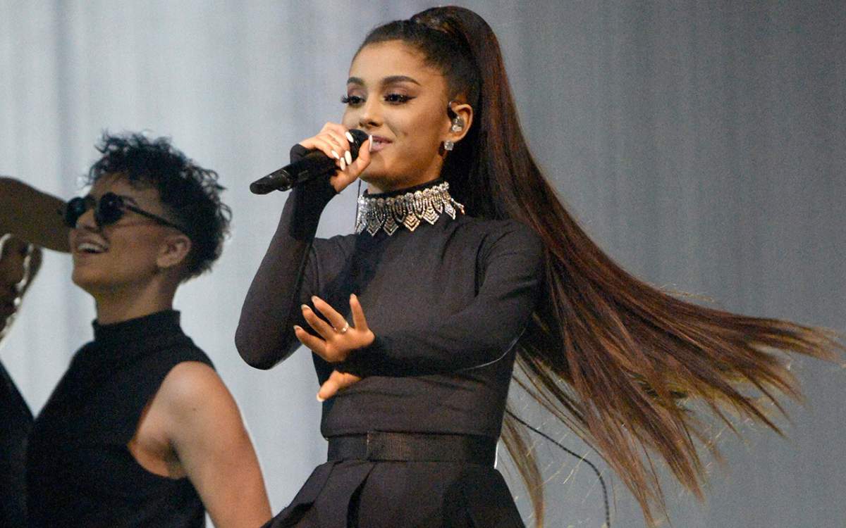 Ariana Grande performs on stage during the "Dangerous Woman" Tour on February 3, 2017 in Phoenix, Arizona.