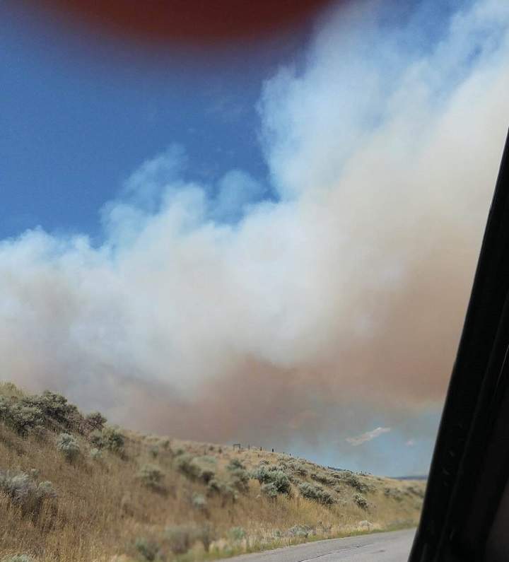 A fire is burning in Ashcroft, B.C.