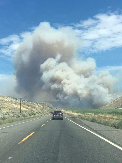 A fire is burning in Ashcroft, B.C.