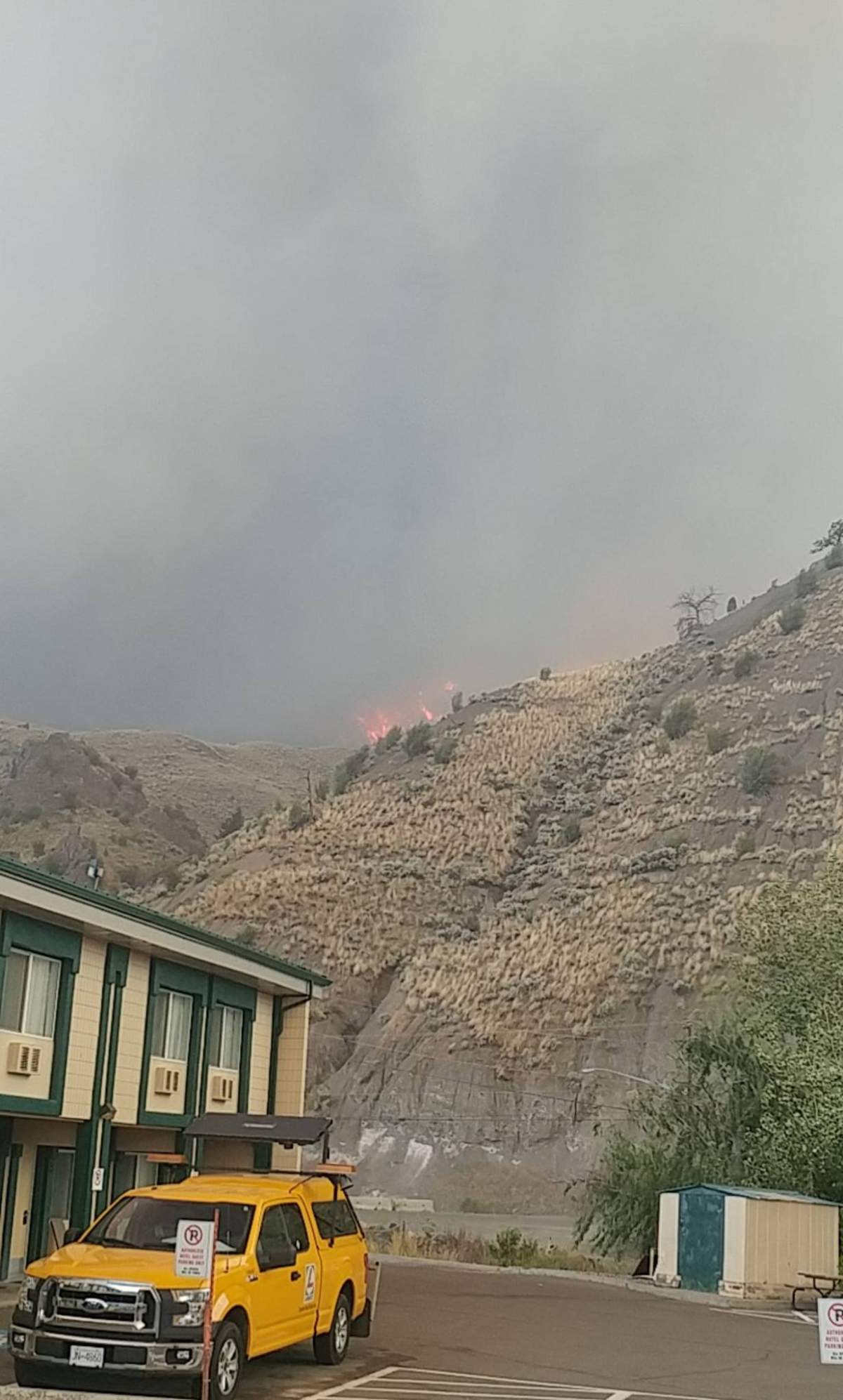 The fire burning near Ashcroft. Courtesy: Duane Church