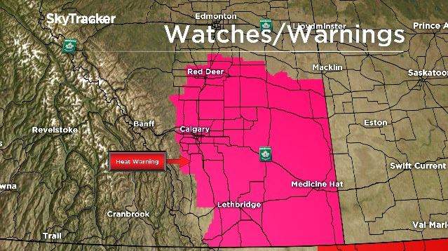 A heat warning has been issued for Calgary and surrounding area. 