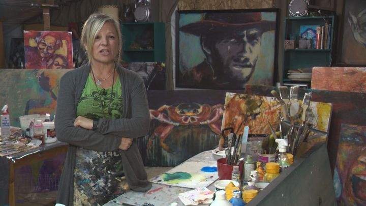 Edmonton-area artist Chris Riley is upset after $30,000 worth of her art was stolen from her driveway over the weekend.