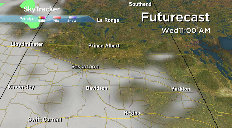 Clouds clear out of the Saskatoon area during the day Wednesday.