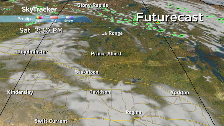 Clouds move back into the Saskatoon area on Saturday.