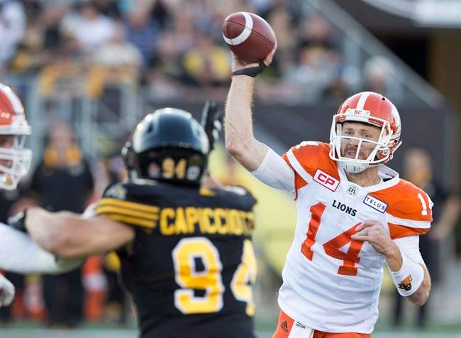 Travis Lulay was called off the bench in this game against the Tiger-Cats, putting up a career-best 436 yards passing and three TDs, leading the B.C. Lions to a 41-26 victory.
