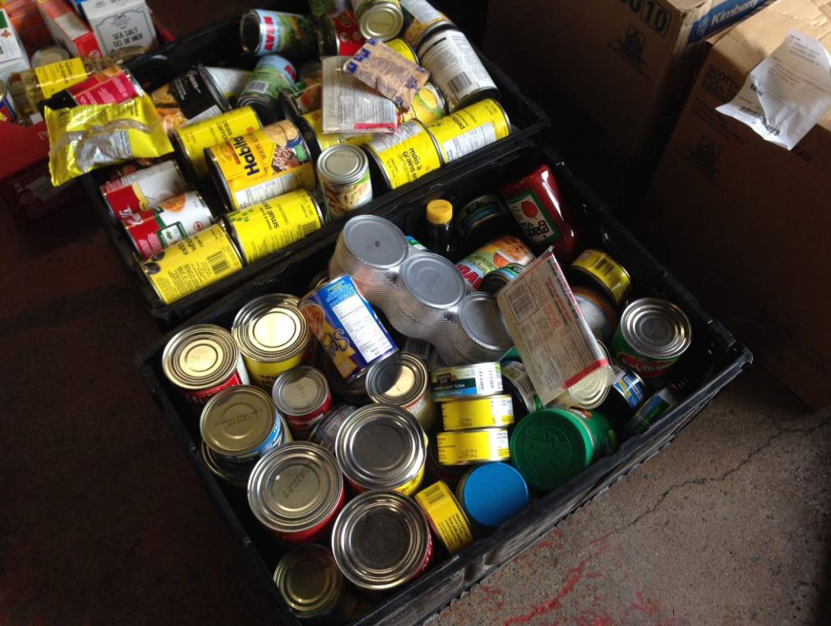 Food was sorted on Saturday which will be delivered to local food banks. 