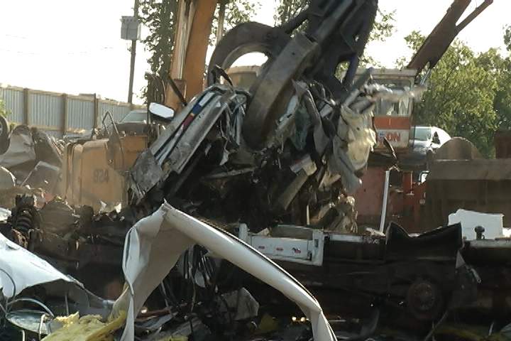 Two Peterborough, Ont. businesses have partnered to raise money by crushing metal.