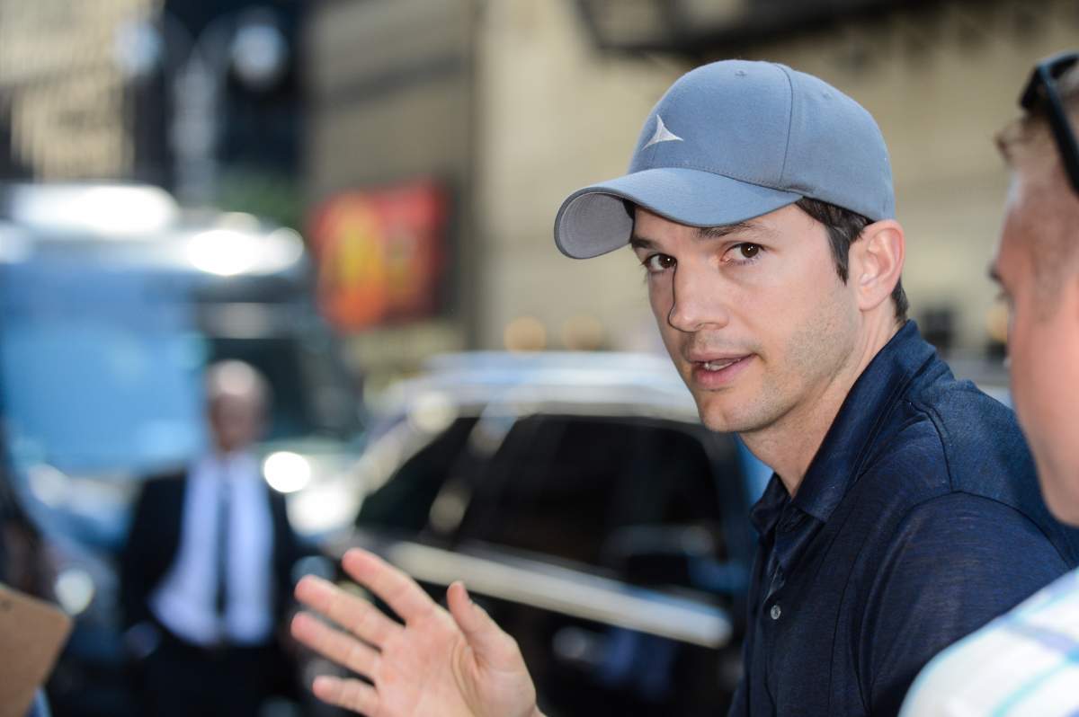 Ashton Kutcher enters the "The Late Show With Stephen Colbert" taping on June 20, 2017 in New York City.
