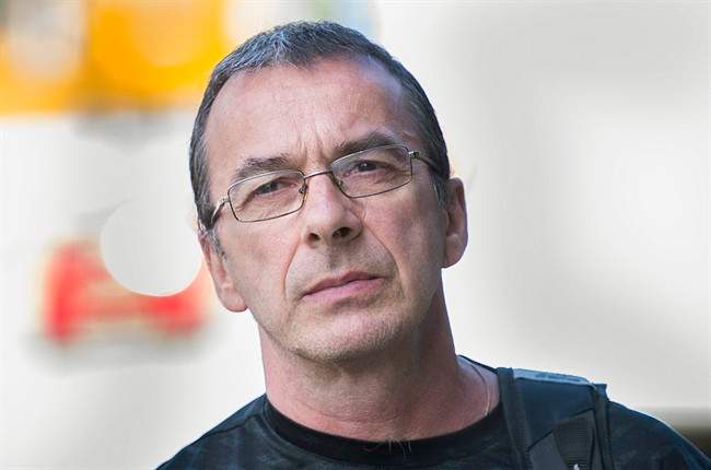 Michel Cadotte leaves the Montreal courthouse, Tuesday, July 25, 2017. Cadotte, 56, was charged in February with second-degree murder, one day after his wife, Jocelyne Lizotte, 60, was discovered in cardiac arrest at a long-term care facility.