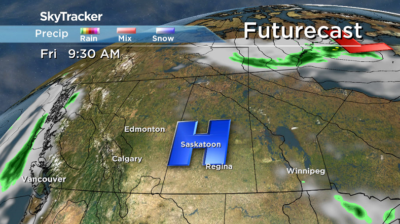 A surface high slides by, bringing Saskatoon back into the sunshine on Friday.