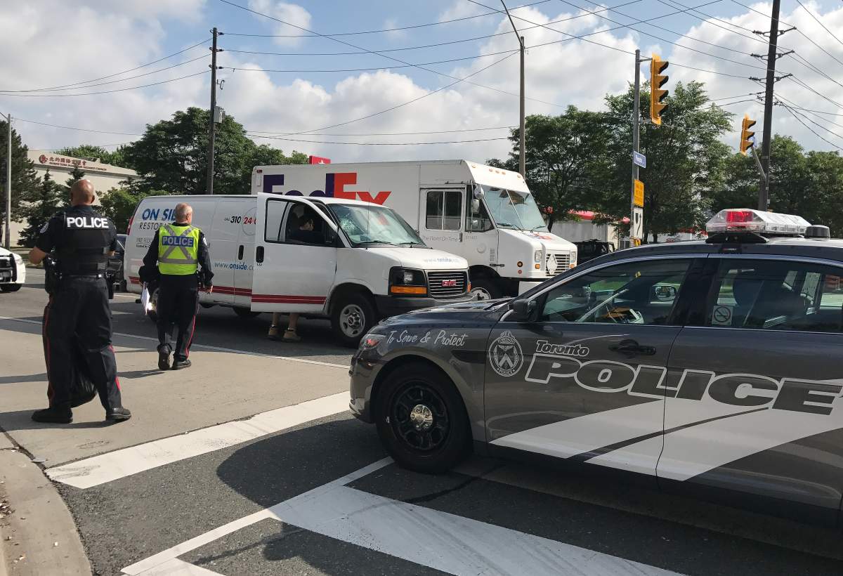 A male teen was struck by a vehicle near Victoria Park and Finch Avenue on July 18, 2017.
