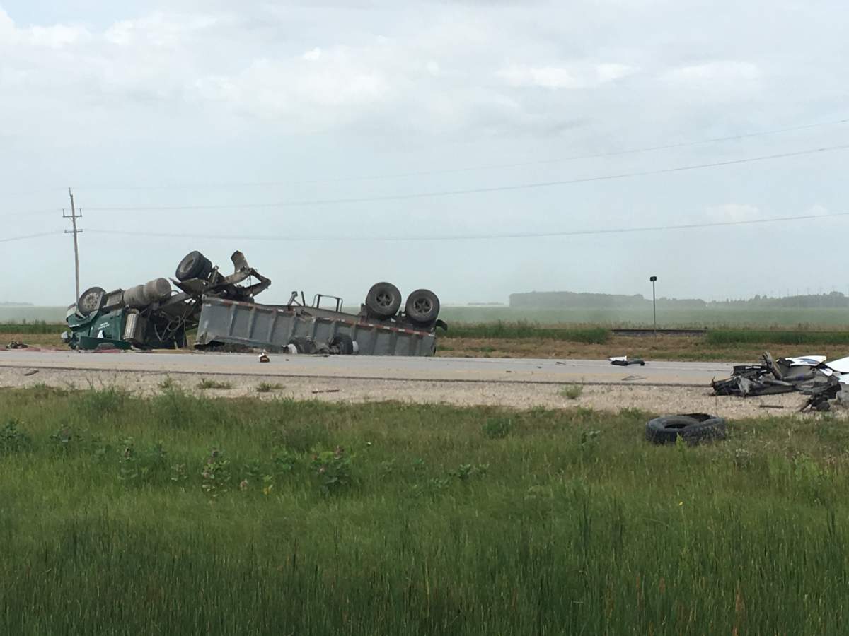 Two men are dead after a serious crash Monday morning near La Salle, Man.