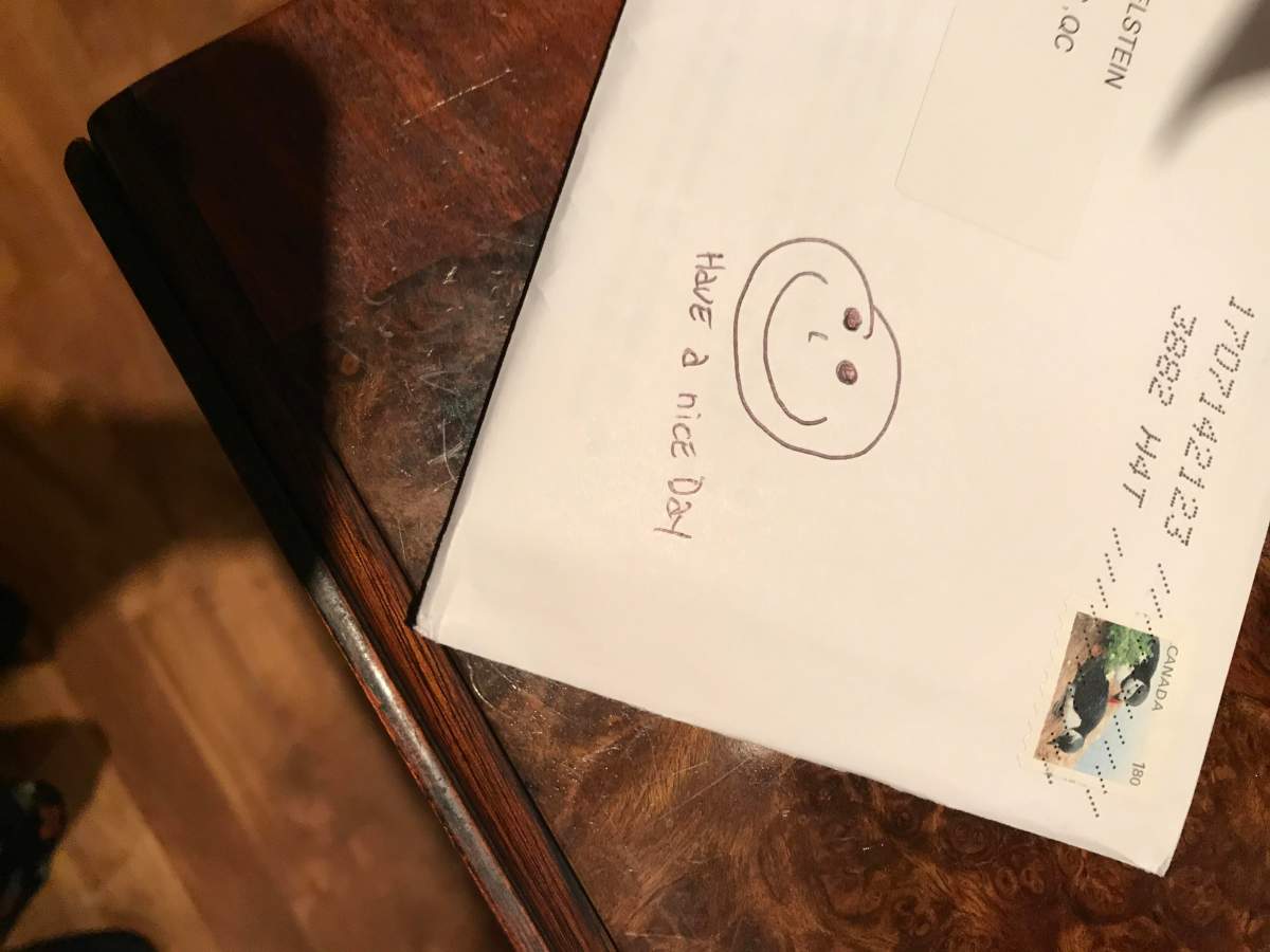 A letter delivered to Lindsey Finkelstein, with a message from Franco Frenna.