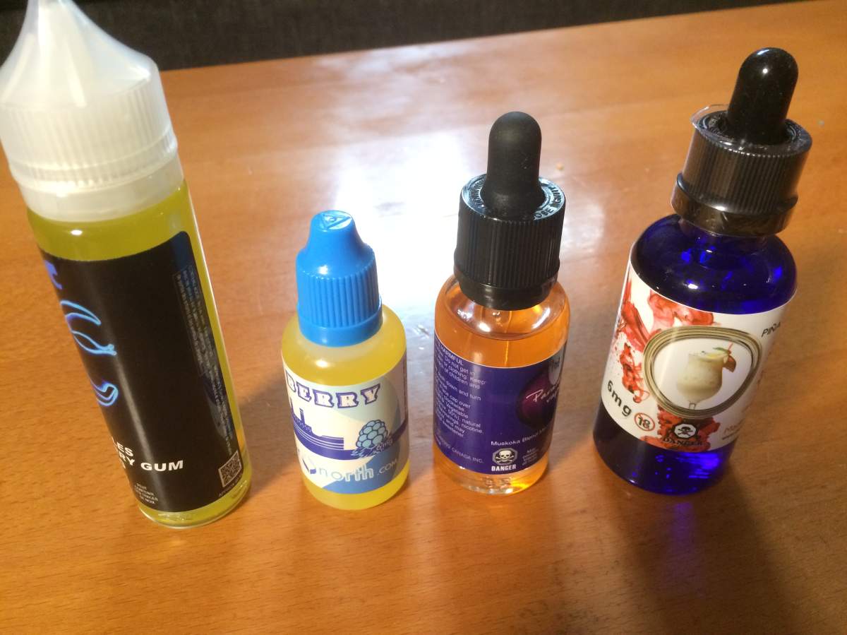 Vaping liquids containing nicotine.