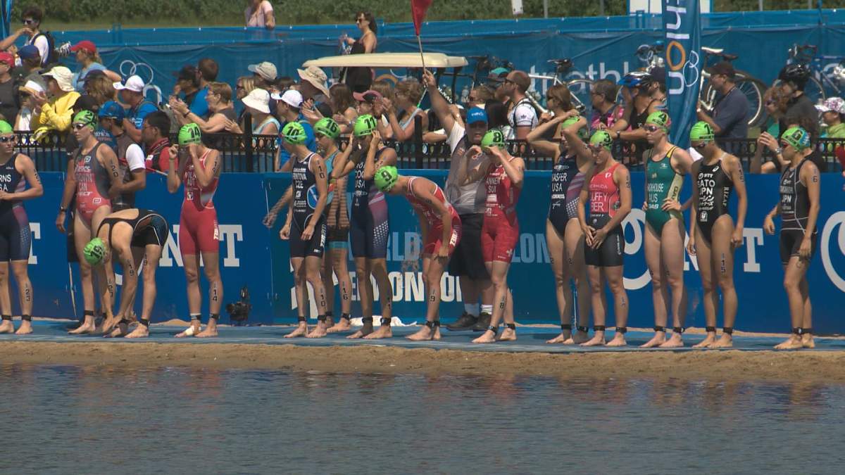 33 women compete in the elite women's event at the ITU World Triathlon in Edmonton Saturday.