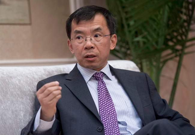 China's Ambassador to Canada Lu Shaye participates in an interview at the Embassy of the People's Republic of China in Canada, in Ottawa on Thursday, June 29, 2017. 