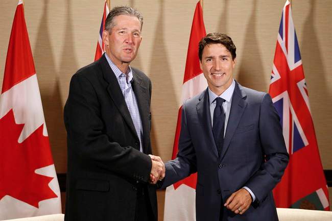 Manitoba premier Brian Pallister and prime minister Justin Trudeau discussed the Manitoba-Minnesota Transmission Line, which the federal government has not yet given approval.