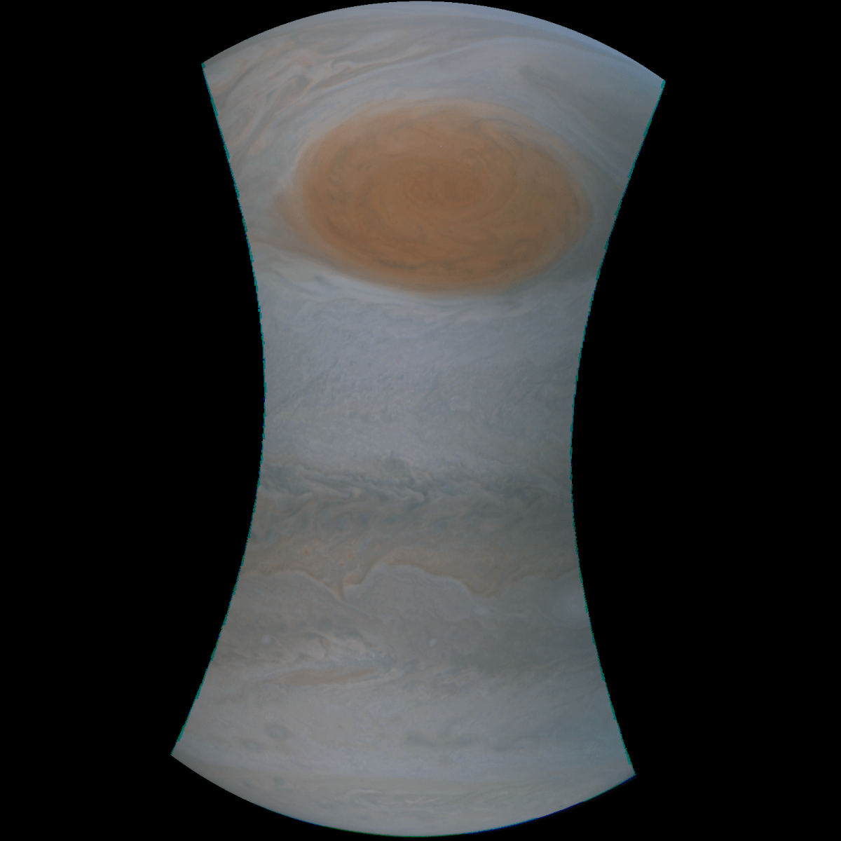 Close up images of Jupiter’s ‘Great Red Spot.’