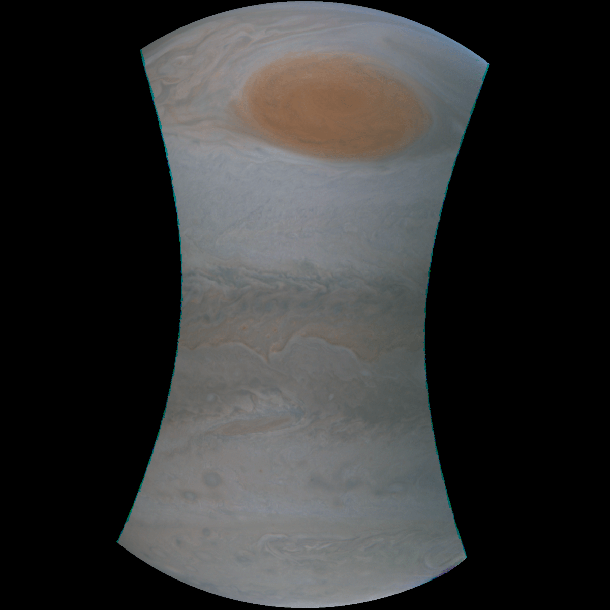 Close up images of Jupiter’s ‘Great Red Spot.’