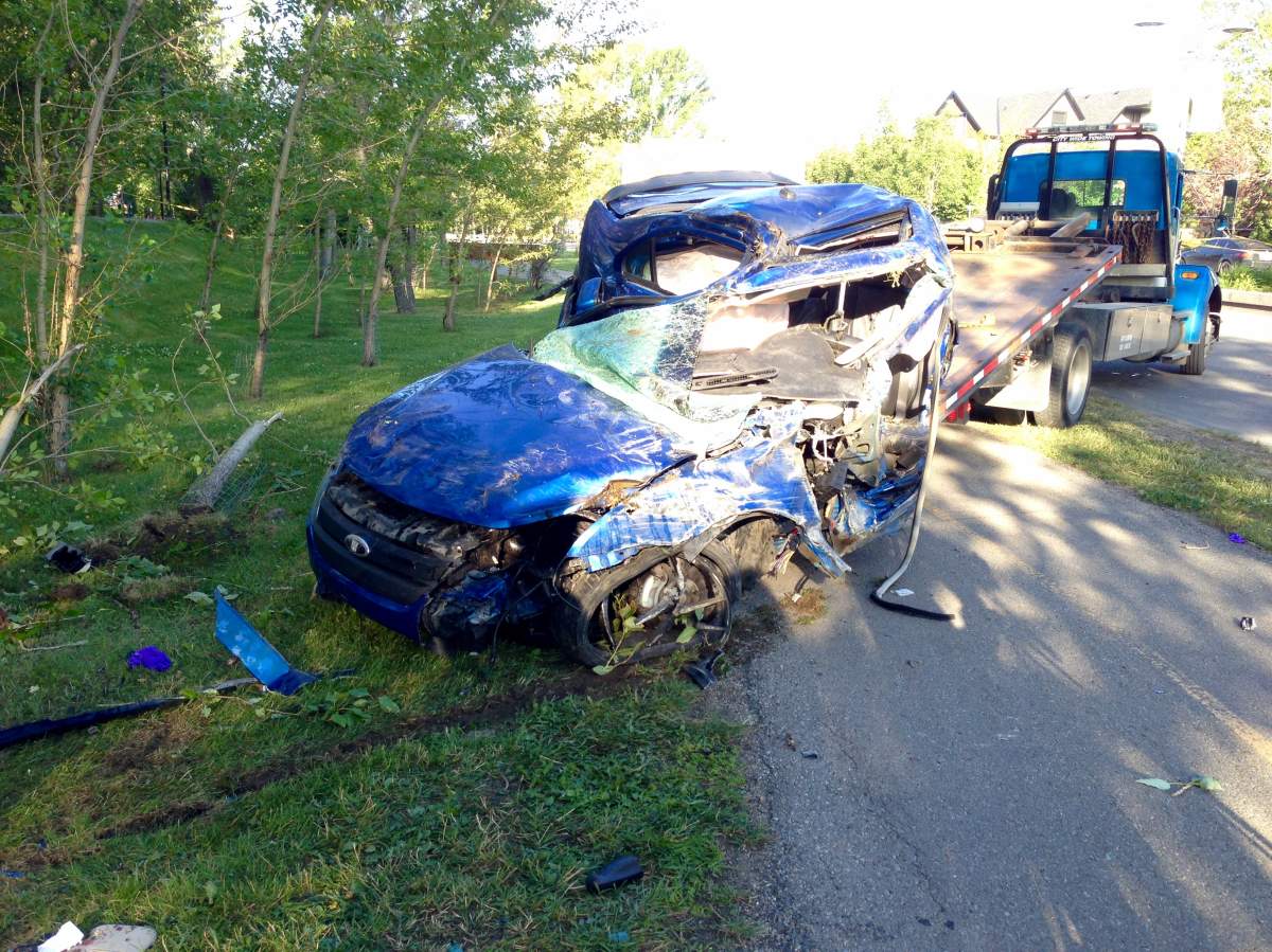 Wreckage from July 2, 2016 crash on Memorial Drive N.W.  A thirty-year-old woman was pronounced dead at the scene.