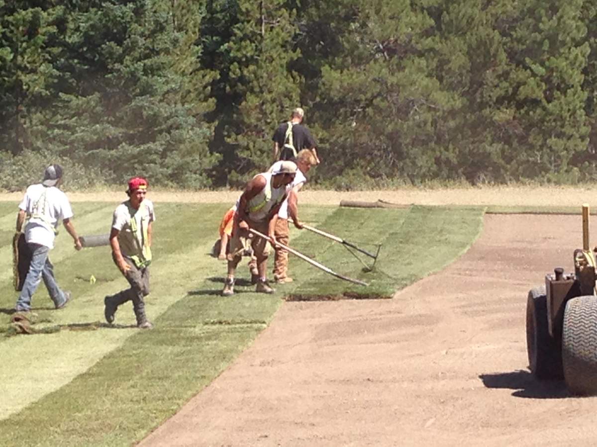 Restoration work being done on the 3rd hole on the Mount Kidd course at Kananaskis Country Golf Course. July 26, 2017.