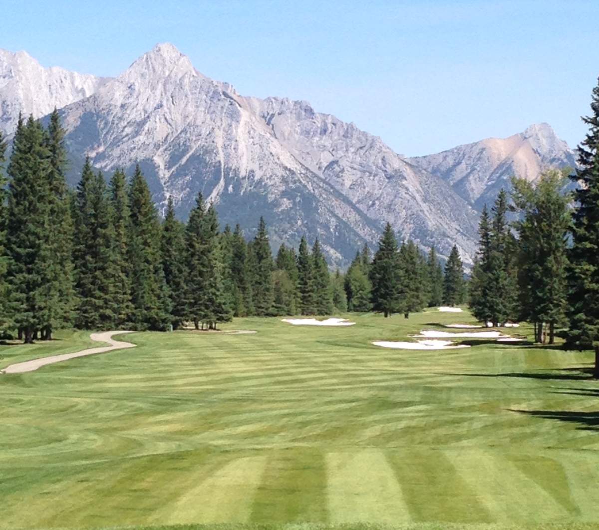 Mount Lorette 2nd hole, Kananaskis Country Golf Course. July 26, 2017.