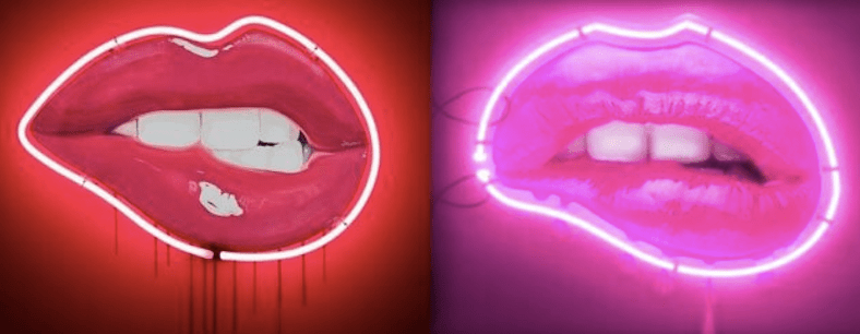 Credit: Artist Sarah Pope sued Jenner for copyright infringement after saying she knowingly copied her 2015 work “Temptation Neon.”(Left) (COURT DOCUMENT)