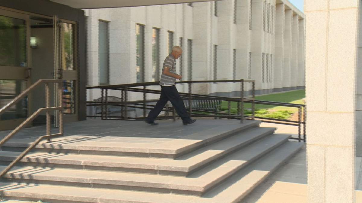 Macdonald is seen leaving the Court of Queen's Bench in Regina on July 18, 2017.