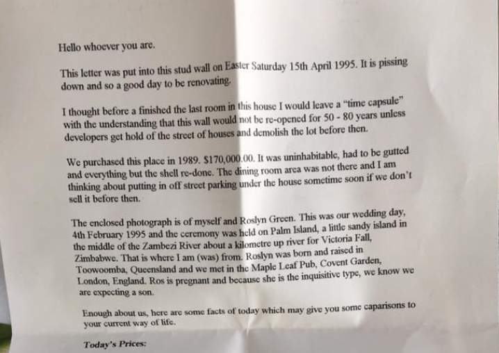 Sasha Ilic was taken back to 1995 by the note he found.