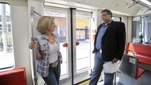 Premier Rachel Notley was joined by Calgary Mayor Naheed Nenshi to announce funding for Calgary's Green Line LRT.