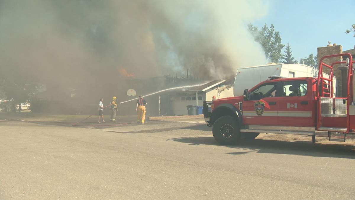 A house fire broke out in Pilot Butte, Sask., on Saturday afternoon.
