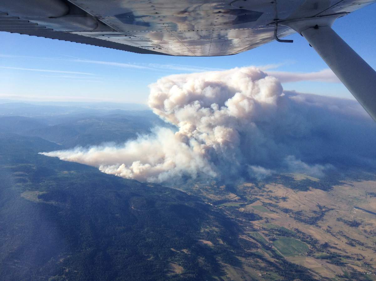 Aerial view of the fire in Princeton.