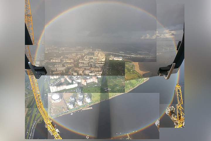 A construction worker in Russia captured an extremely rare natural wonder on camera from the top of the Lakhta Center in St. Petersburg, Russia, on July 21.
