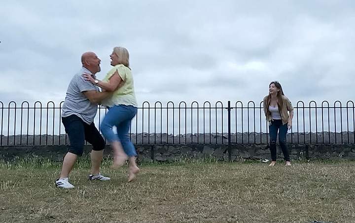 Soon-to-be married couple attempt famous ‘Dirty Dancing’ lift with predictable results - image