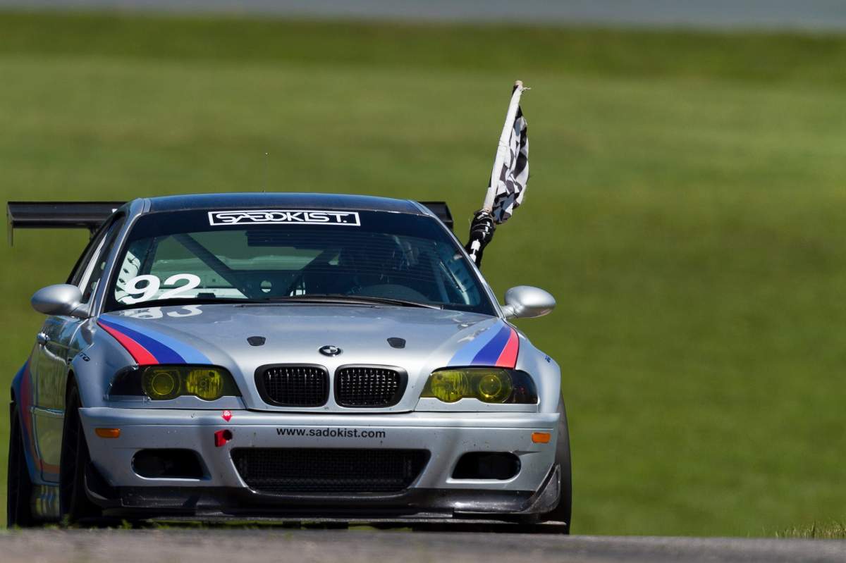The 2001 BMW M3 sports car that was contained inside a white utility trailer that was stolen on Friday from Vantage Motors in Lower Truro, N.S.