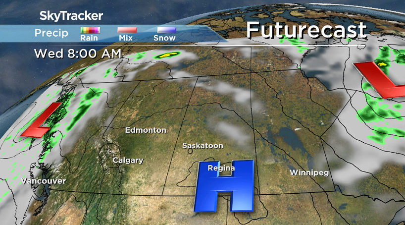 A surface high sliding by brings back the sunshine for the middle of the week.
