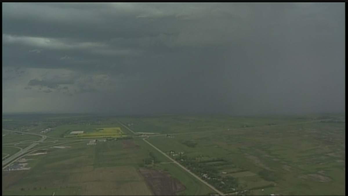 A thunderstorm rolled through Winnipeg around 10 a.m. Tuesday morning.