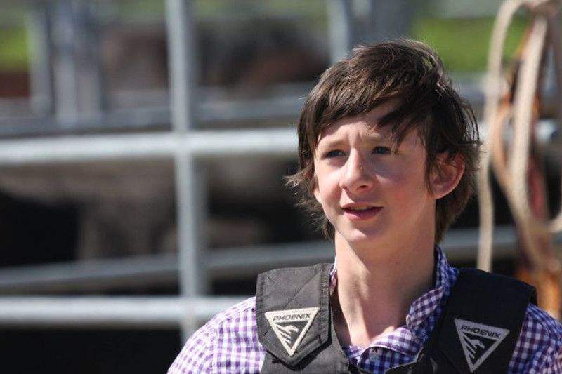 13-year-old Tyler Bauer started steer riding when he was 11, and has been on the Ontario rodeo circuit ever since.