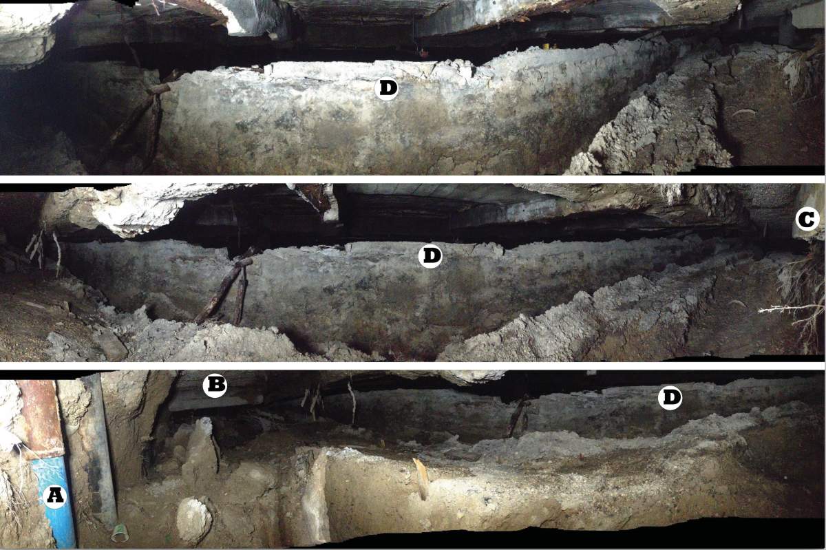 Photos show a gap between the St. Charles Hotel basement wall and the sidewalk on Albert Street.
