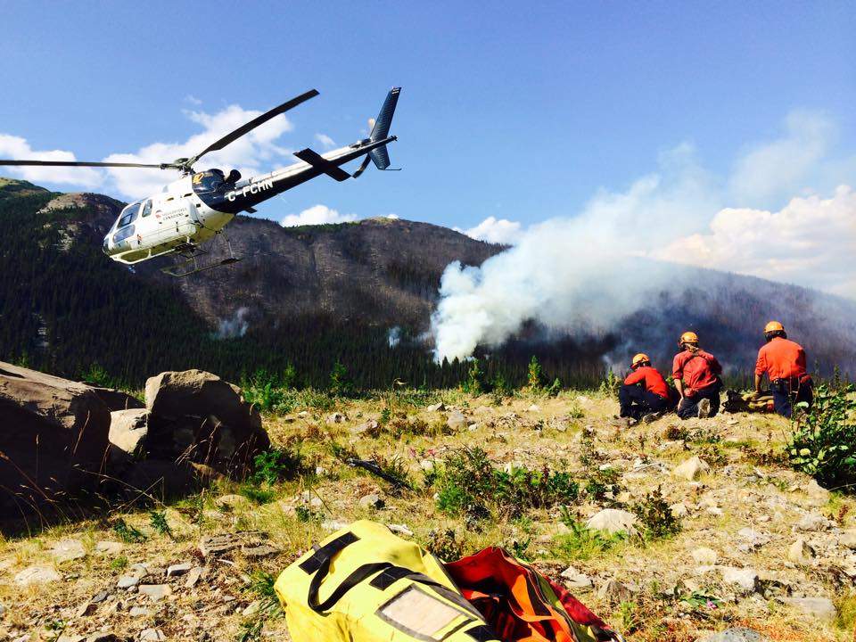 An image of fire personnel posted on Twitter by the BC Wildfire Service.