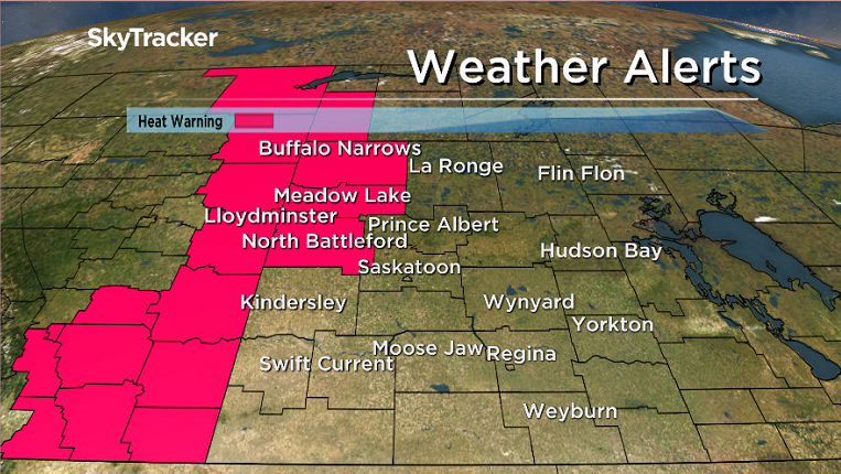 A heat warning has been issued in parts of western Saskatchewan on Tuesday, July 25, 2017.