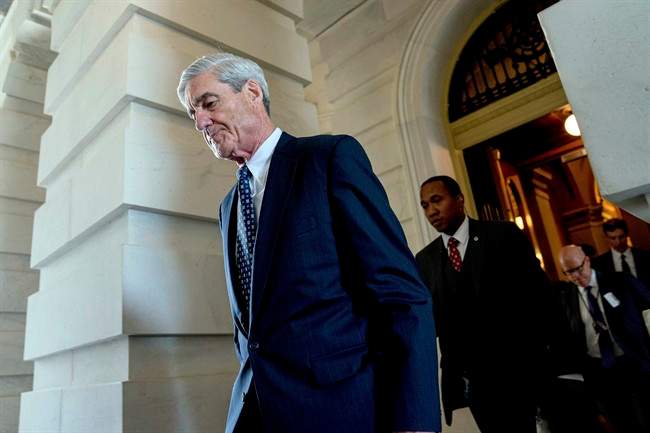 Former FBI Director Robert Mueller, the special counsel probing Russian interference in the 2016 election, departs Capitol Hill following a closed door meeting in Washington.